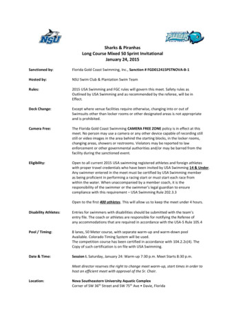 Sharks & Piranhas Long Course Mixed 50 Sprint Invitational . - TeamUnify