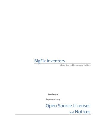 Version 9.5 September 2019 Open Source Licenses Notices