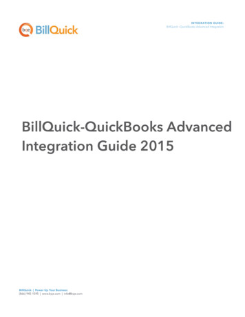 BillQuick-QuickBooks Advanced Integration Guide 2015
