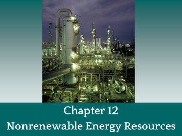 Chapter 12 Nonrenewable Energy Resources - Mrs. Moran
