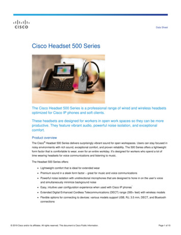 Cisco Headset 500 Series Data Sheet - Amazon Web Services