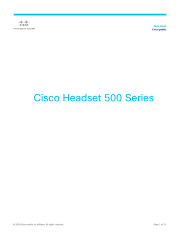 Cisco Headset 500 Series Data Sheet - Andover Consulting Group