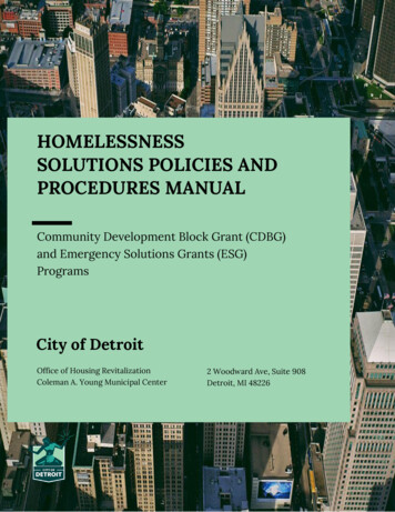 Homelessness Solutions Policies And Procedures Manual