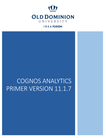 Cognos Analytics Primer Version 11.1