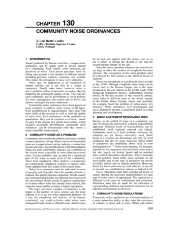 COMMUNITY NOISE ORDINANCES - Quiet