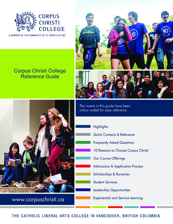 Corpus Christi College Reference Guide
