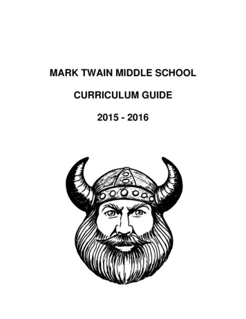 Mark Twain Middle School Curriculum Guide 2015 - 2016