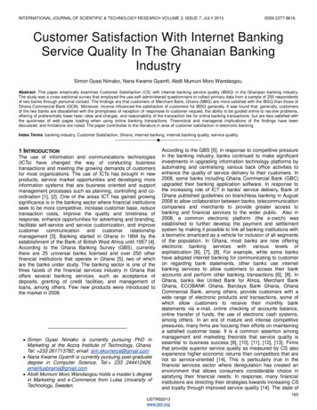 Customer Satisfaction With Internet Banking Service Quality In The .