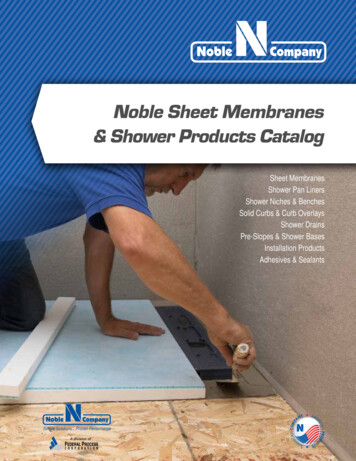 Noble Sheet Membranes & Shower Products Catalog
