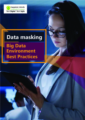Big Data Environment Best Practices - Happiest Minds
