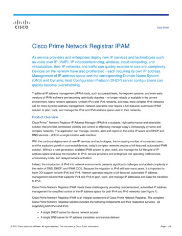 Cisco Prime Network Registrar IPAM Data Sheet