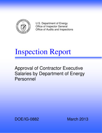 Approval Of Contractor Executive Salaries By Department Of . - Energy