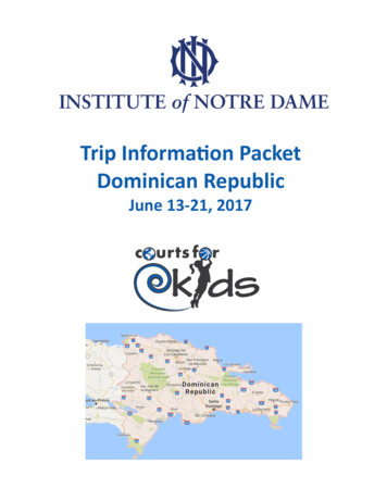 Trip Information Packet Dominican Republic - Courts For Kids