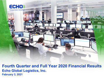 Fourth Quarter And Full Year 2020 Financial Results