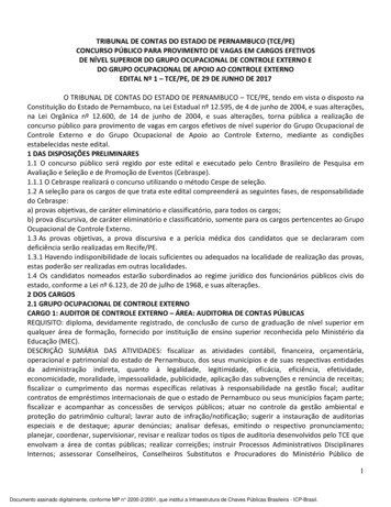 Edital De Abertura Do 3 - Tribunal De Contas Do Estado De Pernambuco