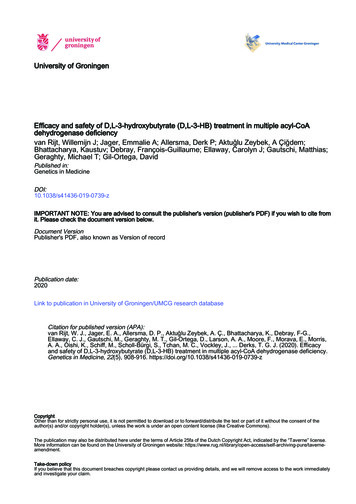 University Of Groningen Efficacy And Safety Of D,L-3-hydroxybutyrate (D .