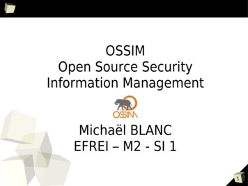 OSSIM : Open Source Security Information Management