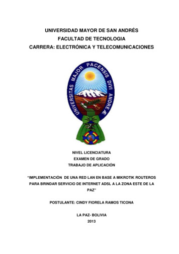 Universidad Mayor De San Andrés Facultad De Tecnologia Carrera . - Umsa