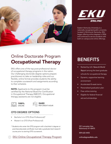 Online Doctorate Program Occupational Therapy BENEFITS