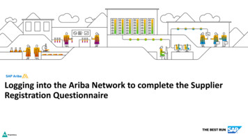 Logging Into The Ariba Network To Complete The Supplier Registration .