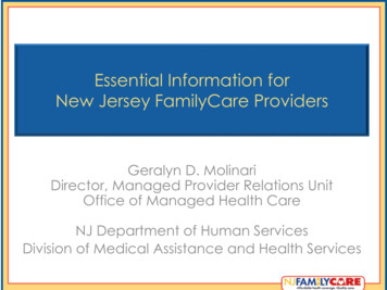 Essential Information For New Jersey FamilyCare Providers