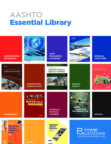AASHTO Essential Library Catalog - American Association Of State .