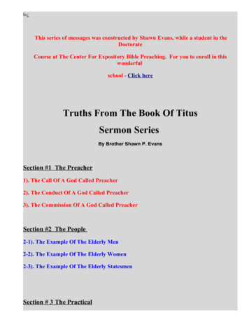 Truths From The Book Of Titus Sermon Series