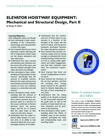 ELEVATOR HOISTWAY EQUIPMENT: Mechanical And Structural Design, Part II