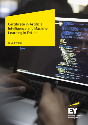 Certificate In Artificial Intelligence And Machine Learning In Python - EY