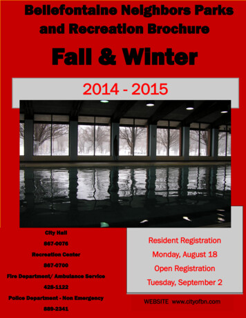 Bellefontaine Neighbors Parks And Recreation Brochure Fall & Winter
