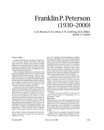 Fea-peterson.qxp 10/15/01 10:04 AM Page 1161 Franklin P. Peterson