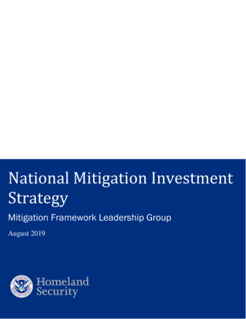 National Mitigation Investment Strategy - FEMA