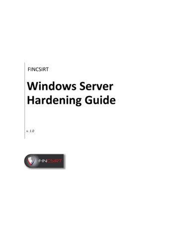 Windows Server Hardening Guide - FinCSIRT