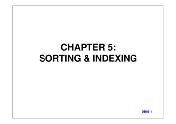 Chapter 5: Sorting & Indexing