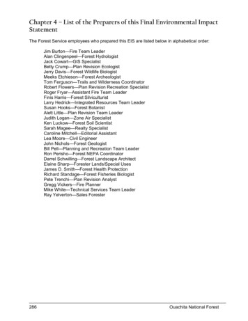 Chapter 4 - List Of The Preparers Of This Final Environmental Impact .