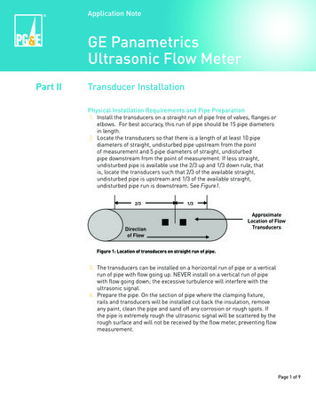 GE Panametrics Ultrasonic Flow Meter - Pacific Gas And Electric Company