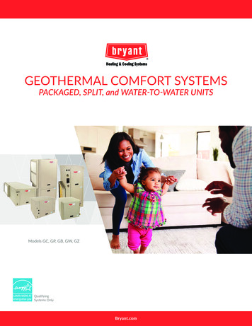 GEOTHERMAL COMFORT SYSTEMS - Wilsonaire, LLC