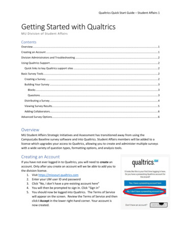 Getting Started With Qualtrics - Student Affairs