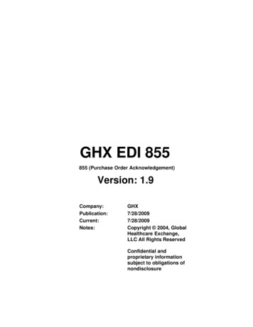 GHX 855 EDISpecifications - Iconnect-corp 