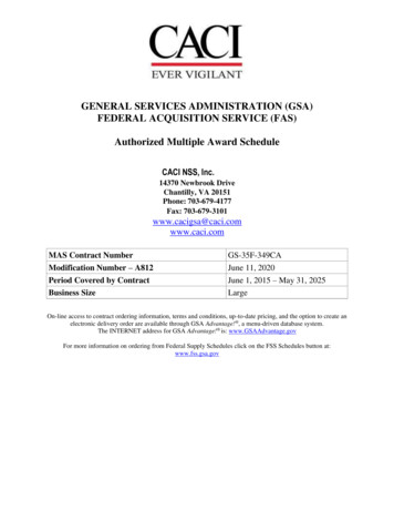 General Services Administration (Gsa) Federal Acquisition . - Caci