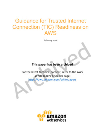 Guidance For Trusted Internet Connection (TIC) Readiness On AWS