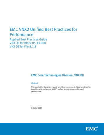 EMC VNX2 Unified Best Practices For Performance - Dell Technologies