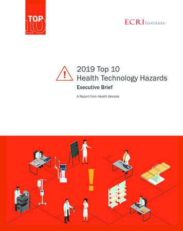 2019 Top Ten Health Technology Hazards (10/2019) - ECRI