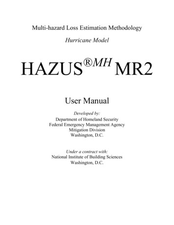 HAZUS Hurricane UserManual Body Final 4-06