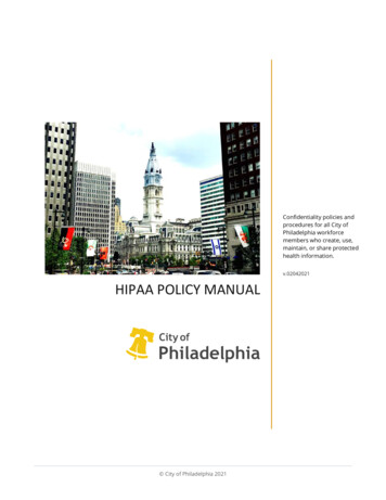 HIPAA Policy Manual - DBHIDS