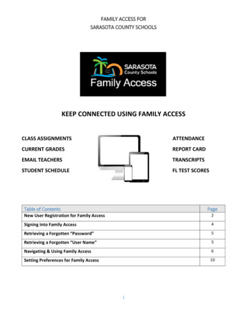 How To Use Family Access - Sarasota County Public Schools