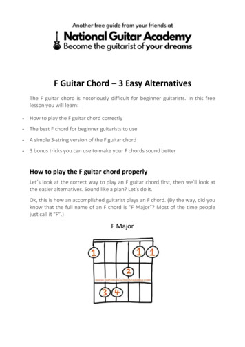 F Guitar Chord 3 Easy Alternatives - National Guitar Academy