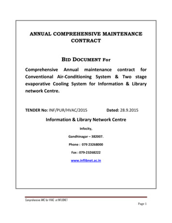 ANNUAL COMPREHENSIVE MAINTENANCE CONTRACT - INFLIBNET Centre