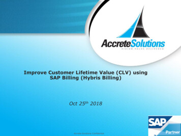Improve Customer Lifetime Value (CLV) Using SAP Billing (Hybris Billing)