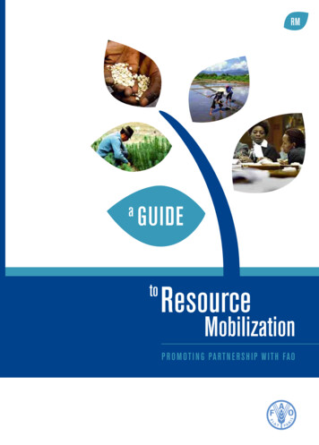 A Guide To Resource Mobilization - Food And Agriculture Organization